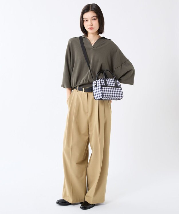 LeSportsac SQUARE TH CROSSBODY/アップタウンギンガム/ブラック アップタウンギンガム/ブラック