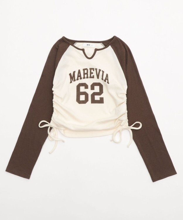 WEGO キーネックサイドドロストラグランロンT ブラウン