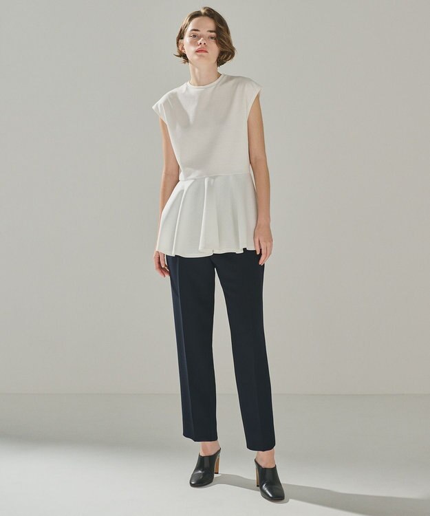 uncrave ウォッシャブル ダブルクロス パンツ ネイビー