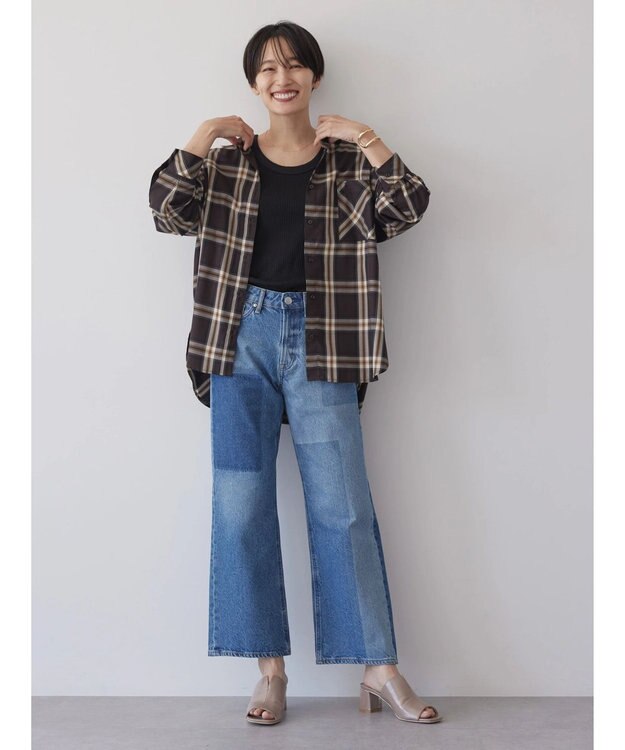 AMERICAN HOLIC イージーケアチェックシャツ Check Brown