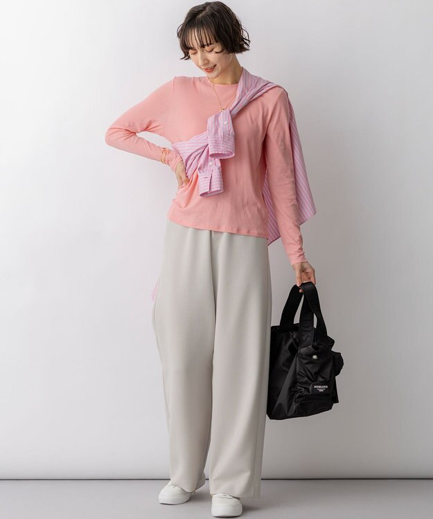 23区 【新色追加】オーガニック コットンリブ タンクトップ ピンク系