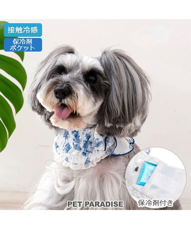 PET PARADISE ペットパラダイス クールバンダナ 《トワルドジュイ》 小型犬 ホワイト×ブルー