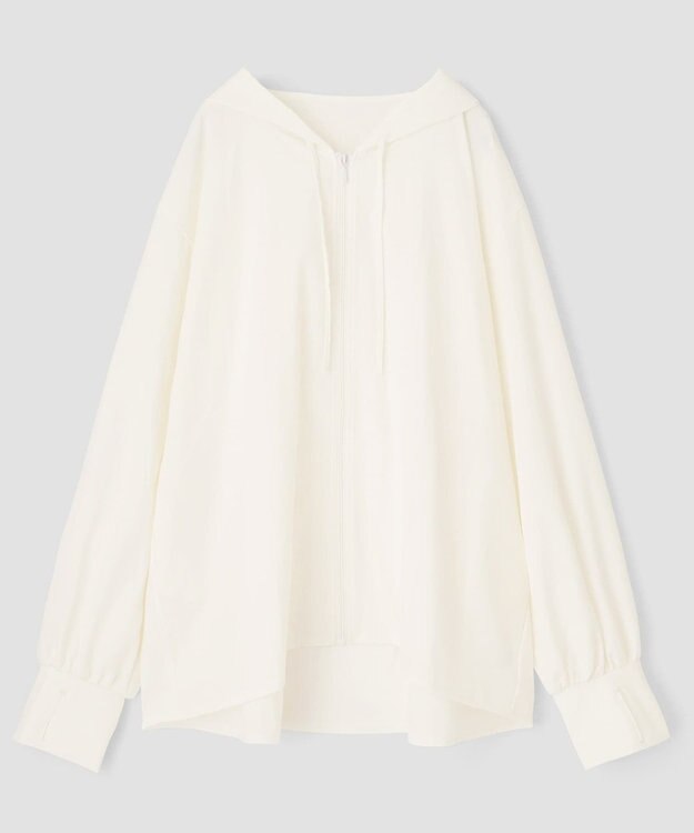 San-ai Resort（三愛水着楽園） 【UPF50+UVカット率最高指数】水陸両用指穴付き　ゆるっと着れるふんわりシルエットパーカーM・L【Big Apple's（ビッグアップルズ）】 ホワイト