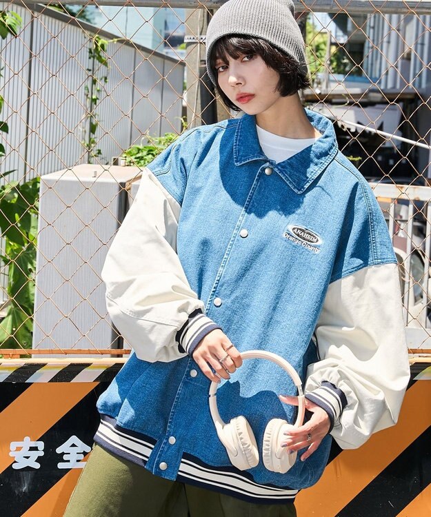 WEGO 【ユニセックス着用ITEM】デニムスタジャン デニム淡色