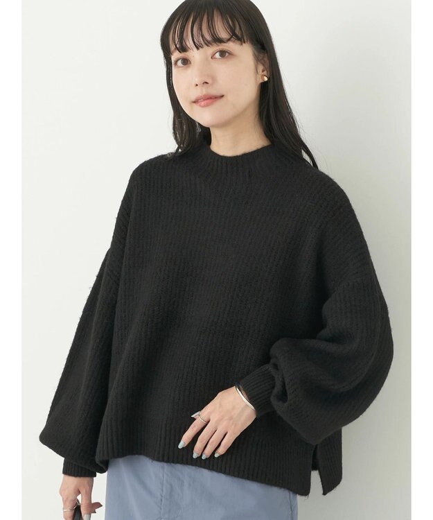 earth music&ecology ＦＬＵＦＦＹハイネックプルオーバー Black