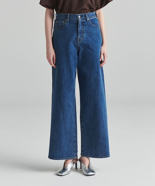 NAVE 【ReNAVE　洗える】ワイドストレッチデニム ブルー