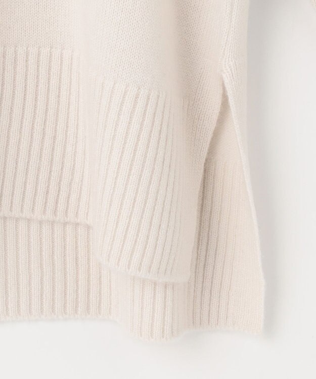 自由区 【洗える】ウールカシミヤブレンドハイネック ニット シャンパンベージュ