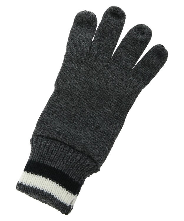 Green Parks ＳＥＴ２点　ボーダーニットマフラー＋手袋 Gray