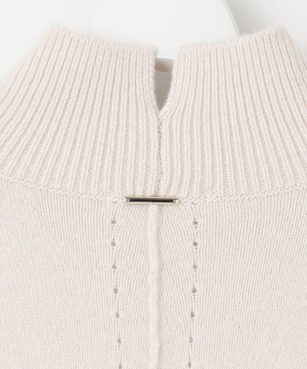 自由区 L 【洗える】ウールカシミヤブレンドハイネック ニット シャンパンベージュ