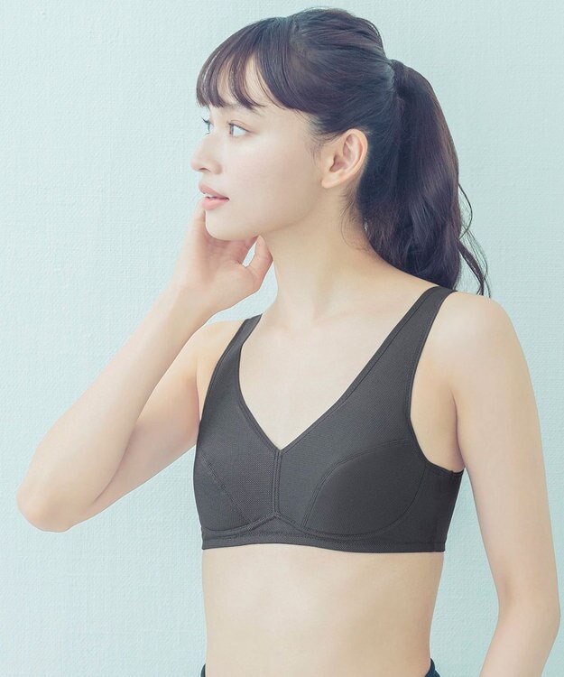 Wing Wing Sports 【ウォーキングブラ】ノンワイヤーブラ 動きやすくてさらりと快適 身生地部は吸汗速乾 カップ肌側はムレにくい NB4033 ウイング／ワコール ダークブラウン