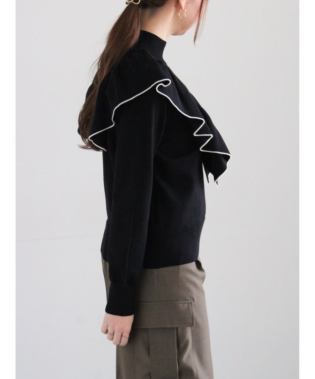 Te chichi ラッフルフリルニット ブラック