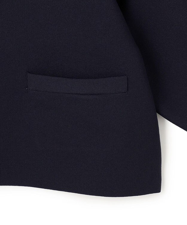 UNFILO L BEAUTY FORM KNIT パールボタン カーディガン ネイビー