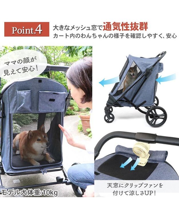 PET PARADISE smooca ラージ ペットカート 《デニム調》 -