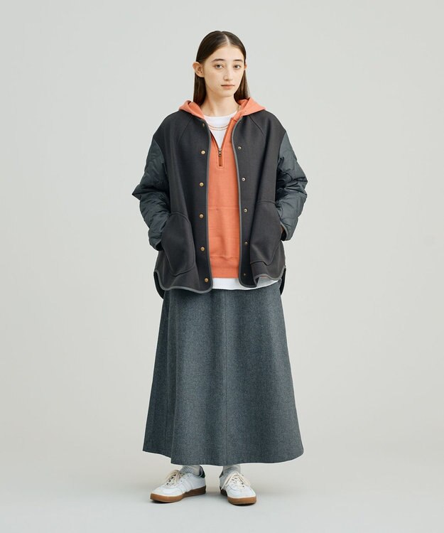 J.PRESS YORK STREET 【WOMEN】キルト×ジャージ ブルゾン グレー系