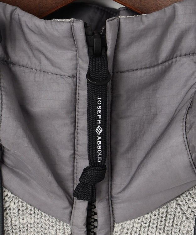 JOSEPH ABBOUD MOUNTAIN 【UNISEX】日本素材 ストレッチニットパーカー ライトグレー系