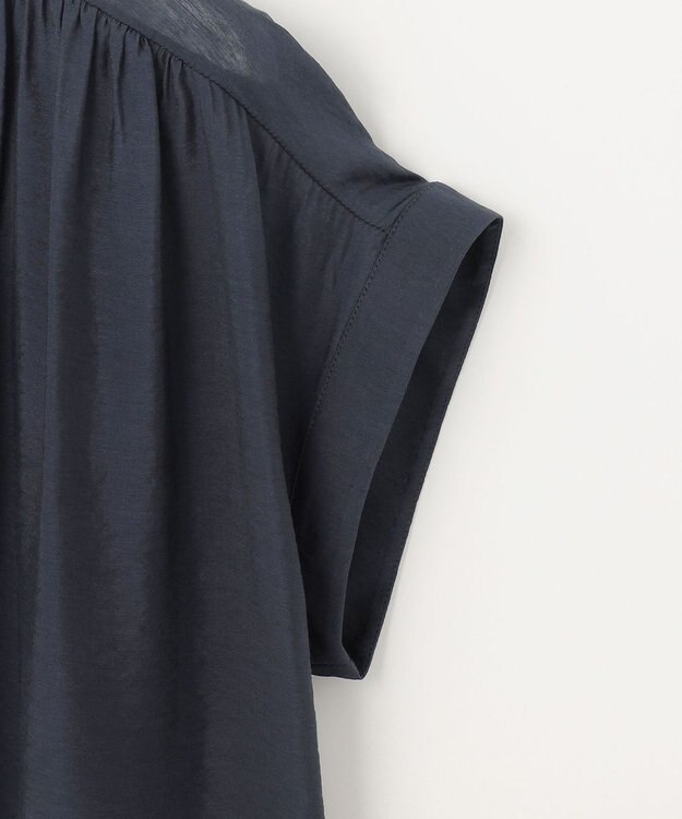 UNFILO 【撥水】ヴィンテージライク ブラウス ネイビー