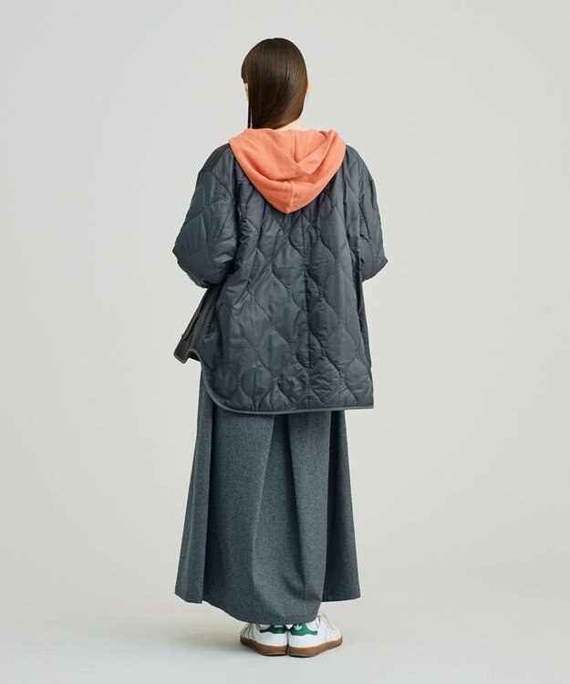 J.PRESS YORK STREET 【WOMEN】キルト×ジャージ ブルゾン グレー系