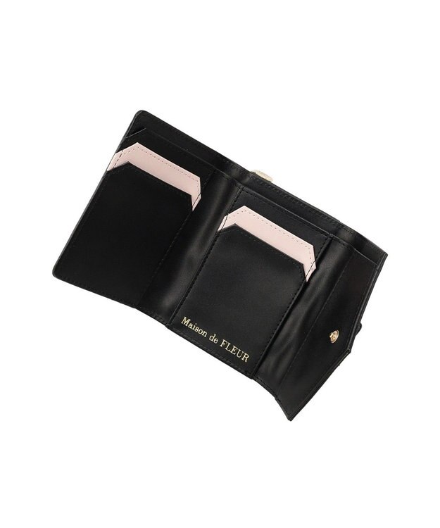 Maison de FLEUR ロンバスキルトリボンウォレット Black