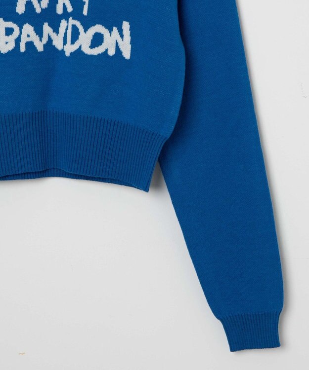 WEGO ジャガードショートニットプルオーバー ブルー