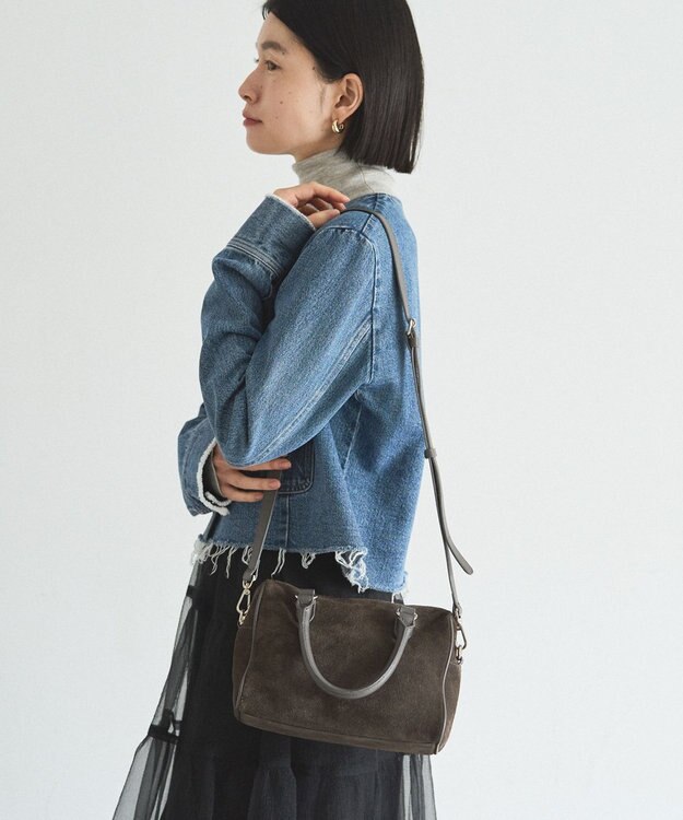 russet スエード2WAYミニボストンバッグ(CE-1570-WEB) Gray
