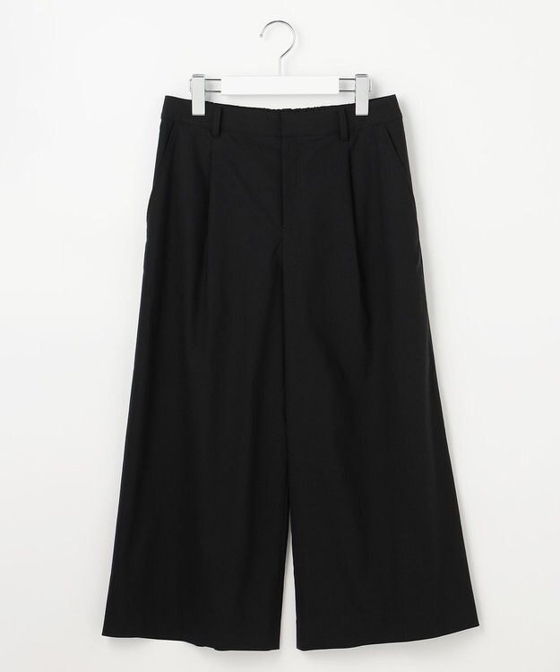 J.PRESS LADIES 【人気素材】セルロースリネンストレッチ クロップド パンツ ブラック系