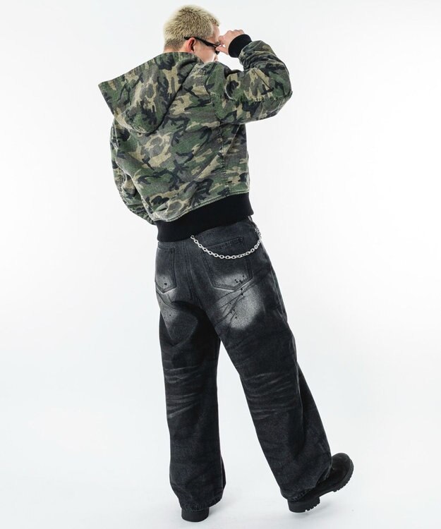 WEGO 【ユニセックス着用ITEM】リップストップフードブルゾン 柄1