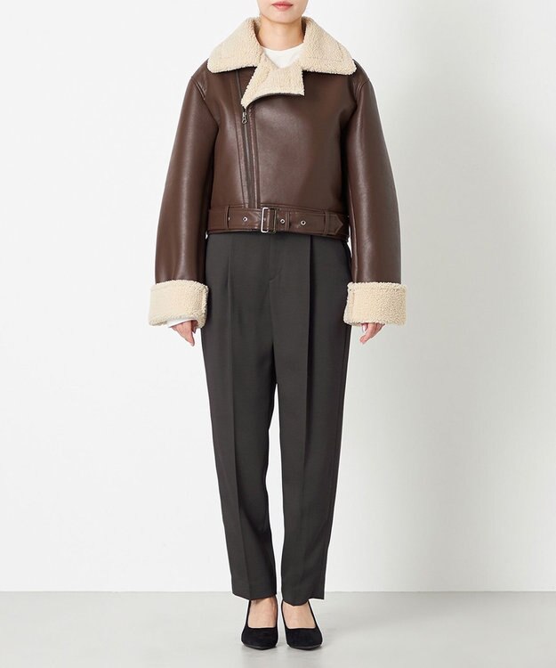 NAVE 【Nave】ヴィーガンムートン ライダースジャケット ブラウン系