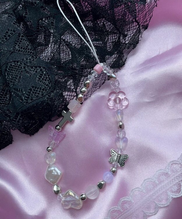 WEGO ビーズストラップキーホルダーG 柄1