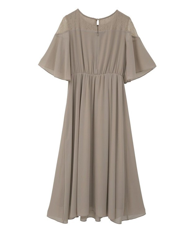 YECCA VECCA レース切替シフォンドレス Beige