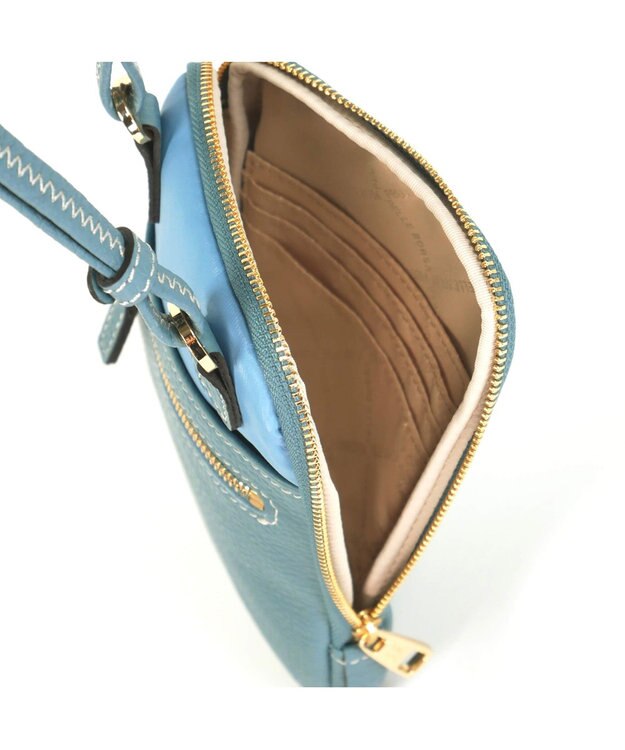 PELLE BORSA お財布機能縦ポシェット Reinette レネット 4784 ブルーグレー