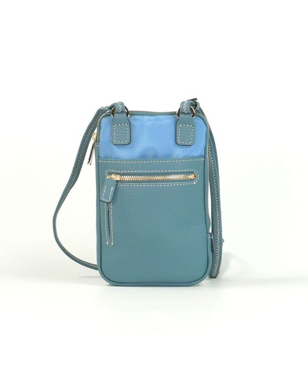 PELLE BORSA お財布機能縦ポシェット Reinette レネット 4784 ブルーグレー