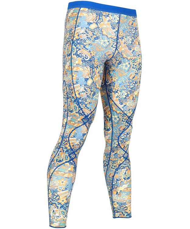 CW-X 【MEN】 CW-X 【CHUMS (チャムス)コラボ】 メンズスポーツタイツ ひざの負荷・運動時の筋肉の疲労を軽減 ロング丈 ジョギング ウォーキング メンズ LNO310 /ワコール ブルー