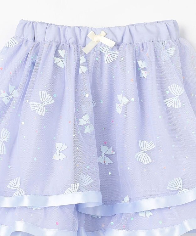 ANY KIDS リボン チュールスカート サックスブルー