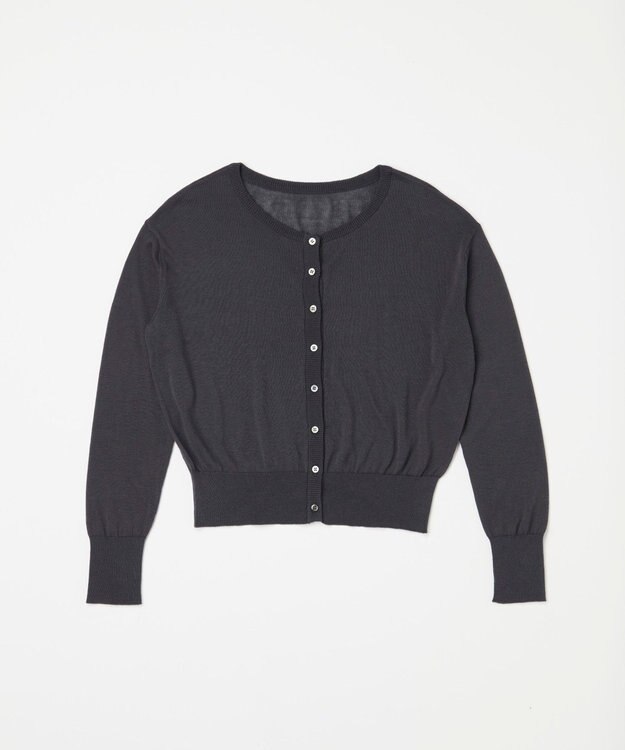 TOQUE 〈大草直子さんアドバイザー〉シルク×コットンニットショートカーディガン チャコールグレー