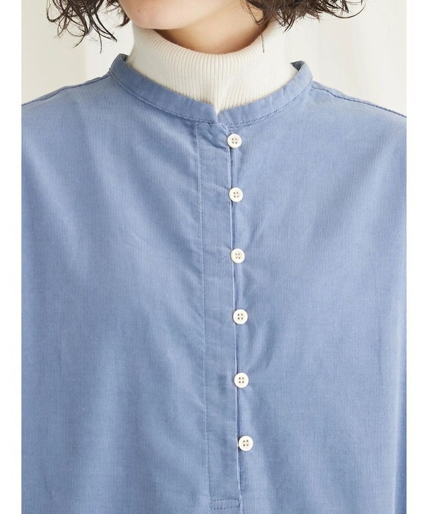 CRAFT STANDARD BOUTIQUE コーデュロイリブ付きワンピース Blue