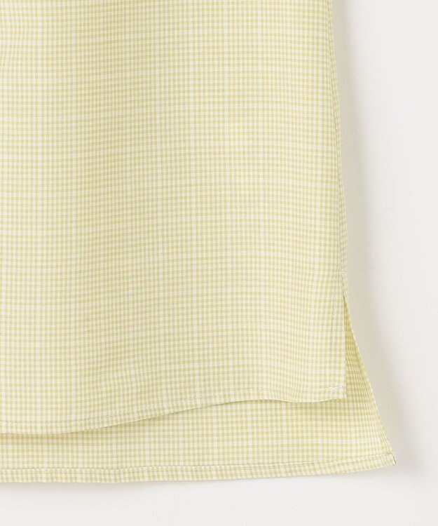 J.PRESS LADIES S 【洗える】セルロース チェック スタンドカラー ブラウス ピスタチオ系3