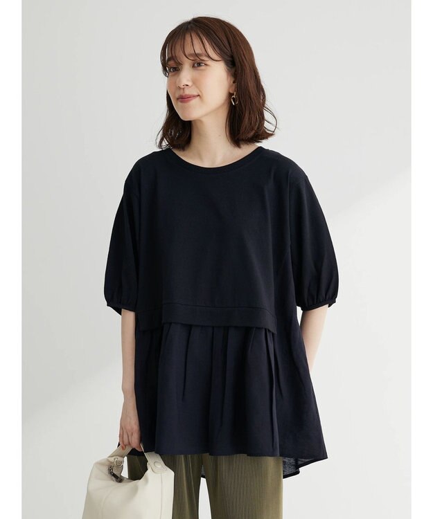 Green Parks カットドッキングフレアラインプルオーバー Black