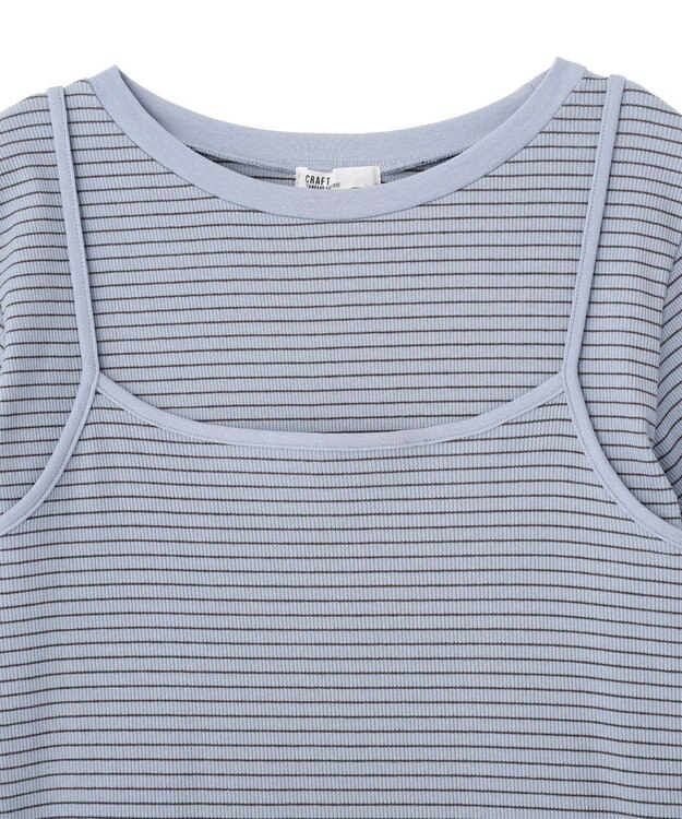 CRAFT STANDARD BOUTIQUE 2点セット/ボーダーキャミ+Tシャツ Light Blue