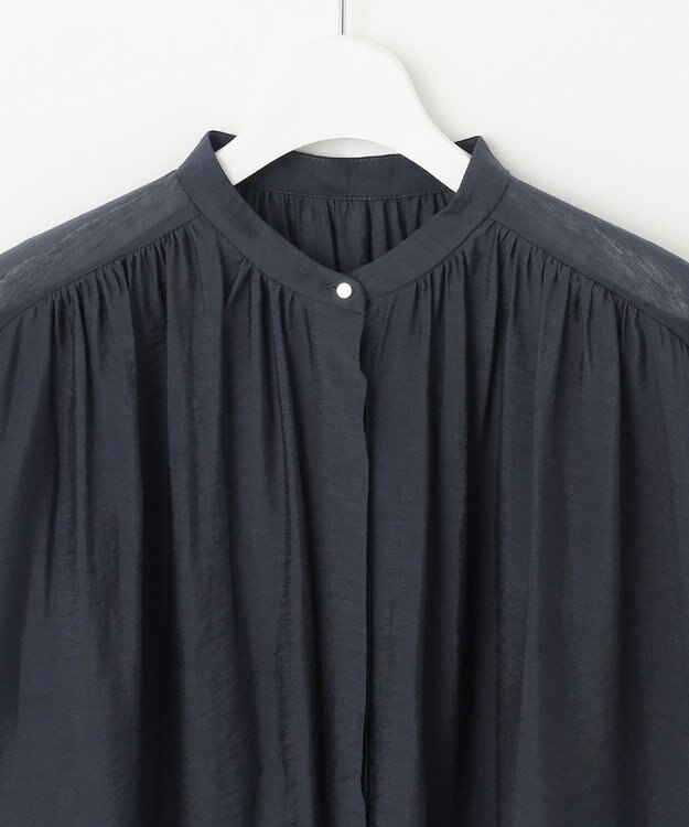 UNFILO 【撥水】ヴィンテージライク ブラウス ネイビー