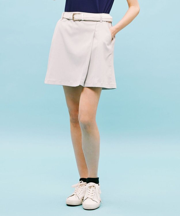 23区GOLF 【WOMEN】スケトラドビーストレッチ 台形 スカート ライトグレー系