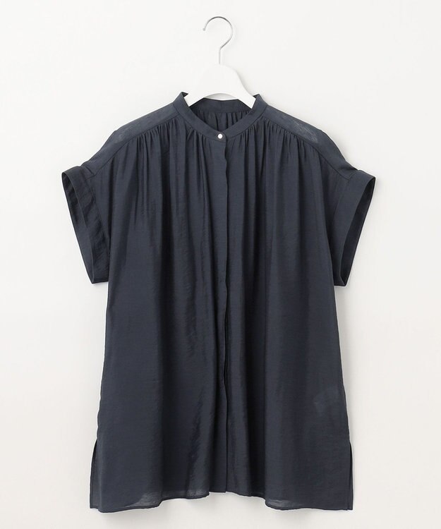 UNFILO 【撥水】ヴィンテージライク ブラウス ネイビー