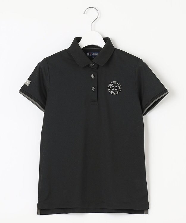 23区GOLF 【WOMEN】ポリエステルカノコ 半袖ポロシャツ ブラック系