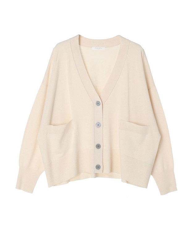 Green Parks 洗える　ショート丈カーディガン Ivory