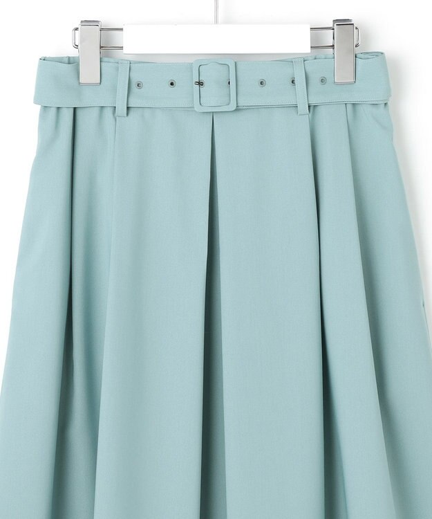 自由区 【洗える】ストレッチライトツイル スカート ライトブルー