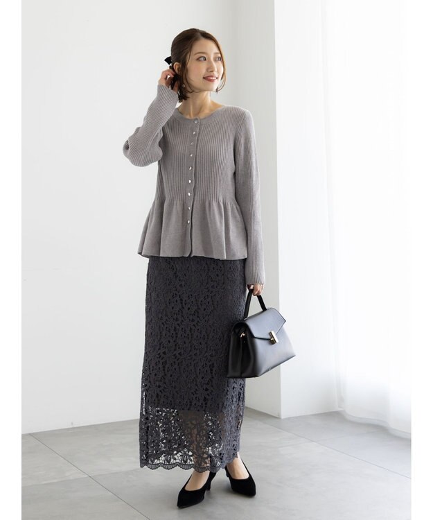 Te chichi モールペプラム2WAYニット モカ