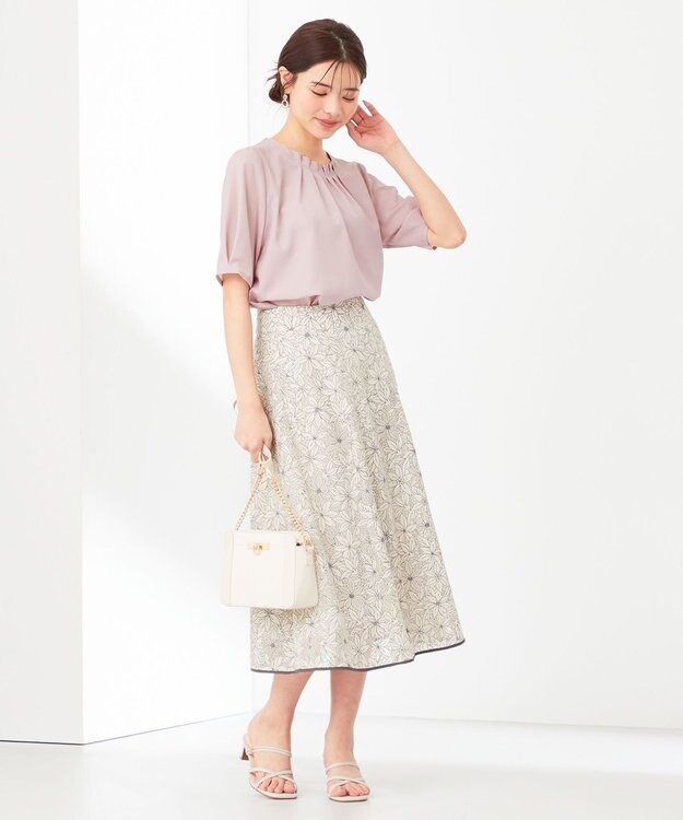 ANY SIS 【美人百花6月号掲載】シアーストライプ ブラウス ピンク