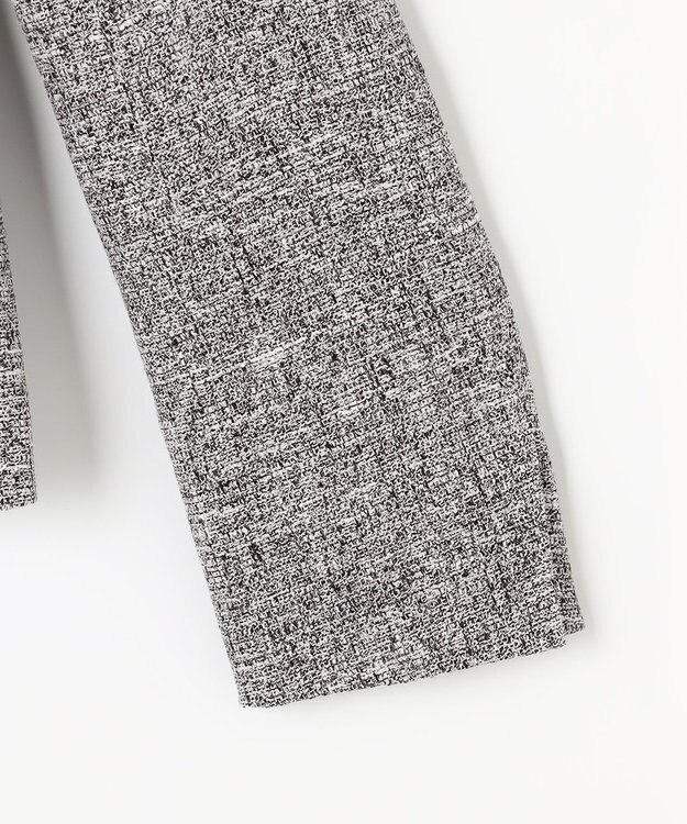J.PRESS LADIES 【セットアップ対応】Light Tweed ノーカラー ジャケット ブラック系5