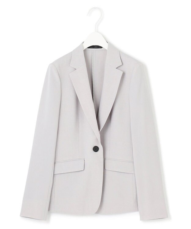 ICB L 【接触冷感・速乾・防シワ・洗える】 レーヨンライクトロ テーラードジャケット ライトグレー系