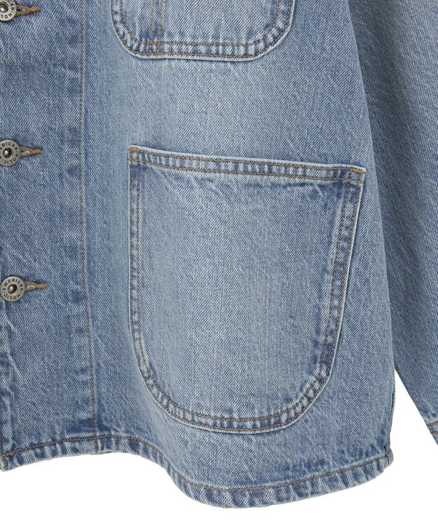 AMERICAN HOLIC ノーカラーデニムカバーオール Light Indigo