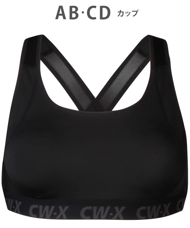 CW-X 【WOMEN】 スポーツブラ 5方向 吸汗速乾（前身頃） HTY128 /ワコール ブラック